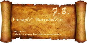 Faragó Barnabás névjegykártya