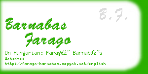 barnabas farago business card